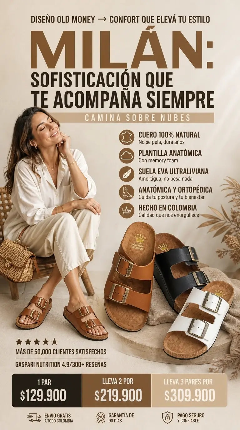 Sandalia Milan 100% cuero